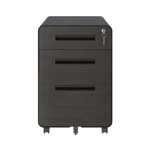 3-Drawer Mobile File Cabinet With Lock, On Casters, Holds A4/Letter Files