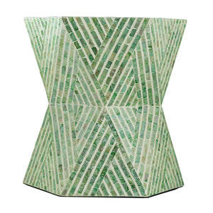 19x19x20" Tapered Green Pedestal Stool