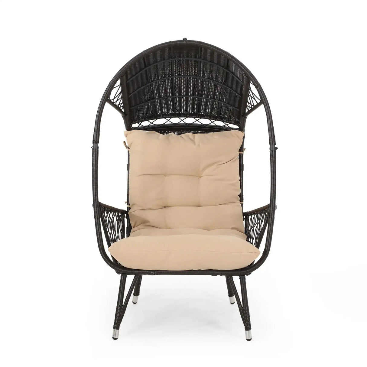 Outdoor Wicker Standing Basket Chair With Cushion - Best Buy Furniture