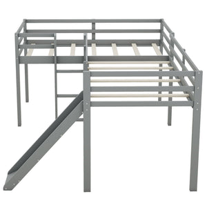 L Shaped Loft Bed With Ladder And Slide