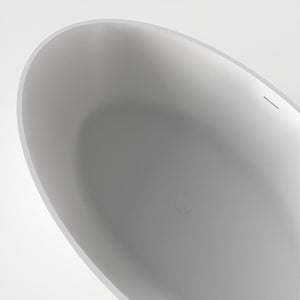 67 Inch Freestanding Solid Surface Soaking Bathtub