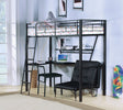 Senon - Twin Loft Bed With Desk - Black / Silver - Best Buy Furniture
