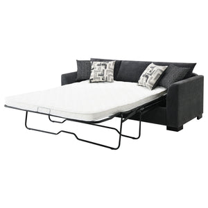 Pacheco - Upholstered Sleeper Sectional Chaise Sofa With Pocket Coils And Reversible Cushions - Dark Gray