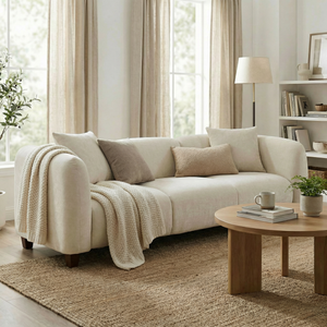 Silo 87 in. 3 Seater Modern Upholstered Chenille Sofa
