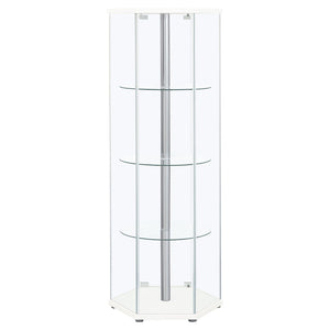Tenley - 4 Shelf Curio Cabinet With Hexagonal Design