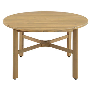 5 Piece Round Patio Table & Cushioned Armrest Chairs, Outdoor Dining Set With Umbrella Hole