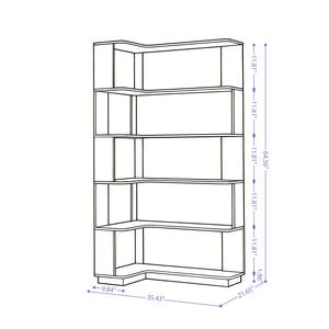 L-Shaped Corner Bookshelf