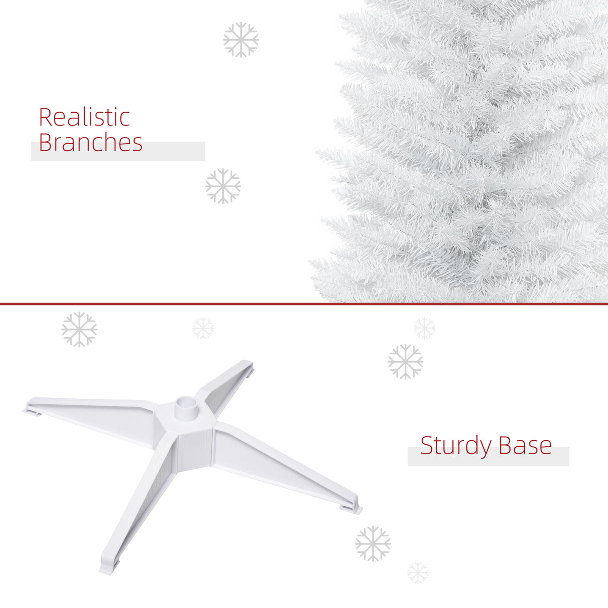HOMCOM 7' Artificial Pencil Christmas Tree