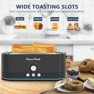 4-Slice Stainless Steel Toaster with 7 Browning Settings