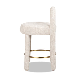 Penny 26.5" Round Arched Upholstered Counter Stool, Set of 2