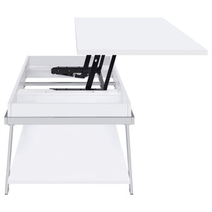 Briana - 2 Piece Coffee And End Table Set With Lift Top Legs - Gloss White
