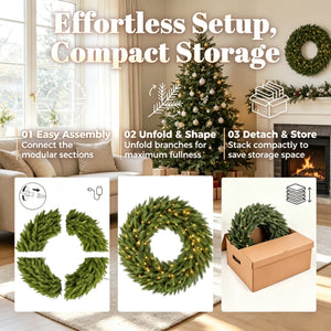 48in Pre-Lit Norwegian Spruce Christmas Wreath