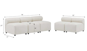 Evelyn 5-Piece Modular Chenille Sectional Sofa for Living Rooms