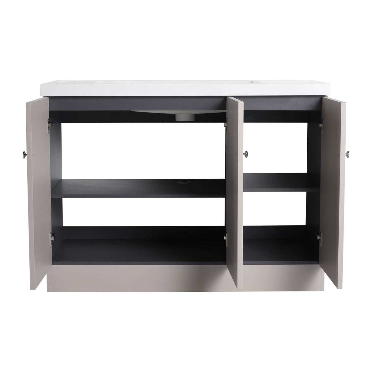 Contemporary Freestanding Bathroom Vanity With Resin Sink & Soft-Close Cabinet Doors