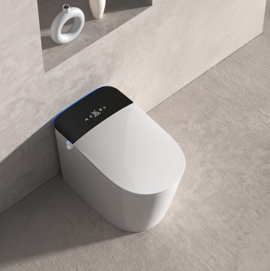 Fully intelligent toilet household fully automatic flip cover built-in foam shield zero water pressure flushing super swirl syphon toilet IPX4 waterproof