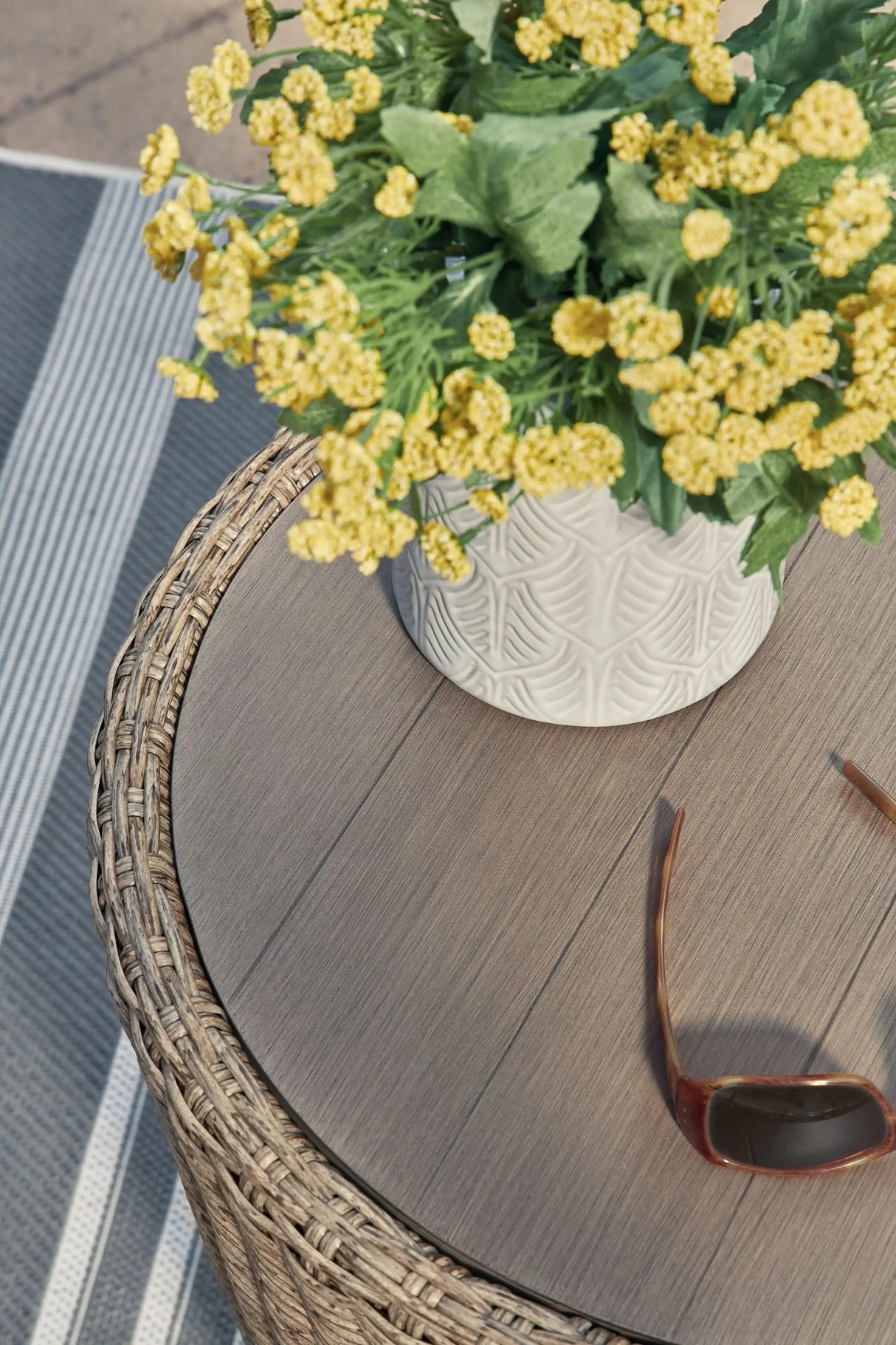 Danson - Round End Table - Beige - Best Buy Furniture