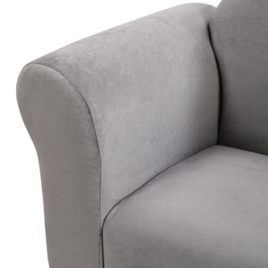 Kids Recliner Chair, Kids Upholstered Couch With Ottoman - Gray