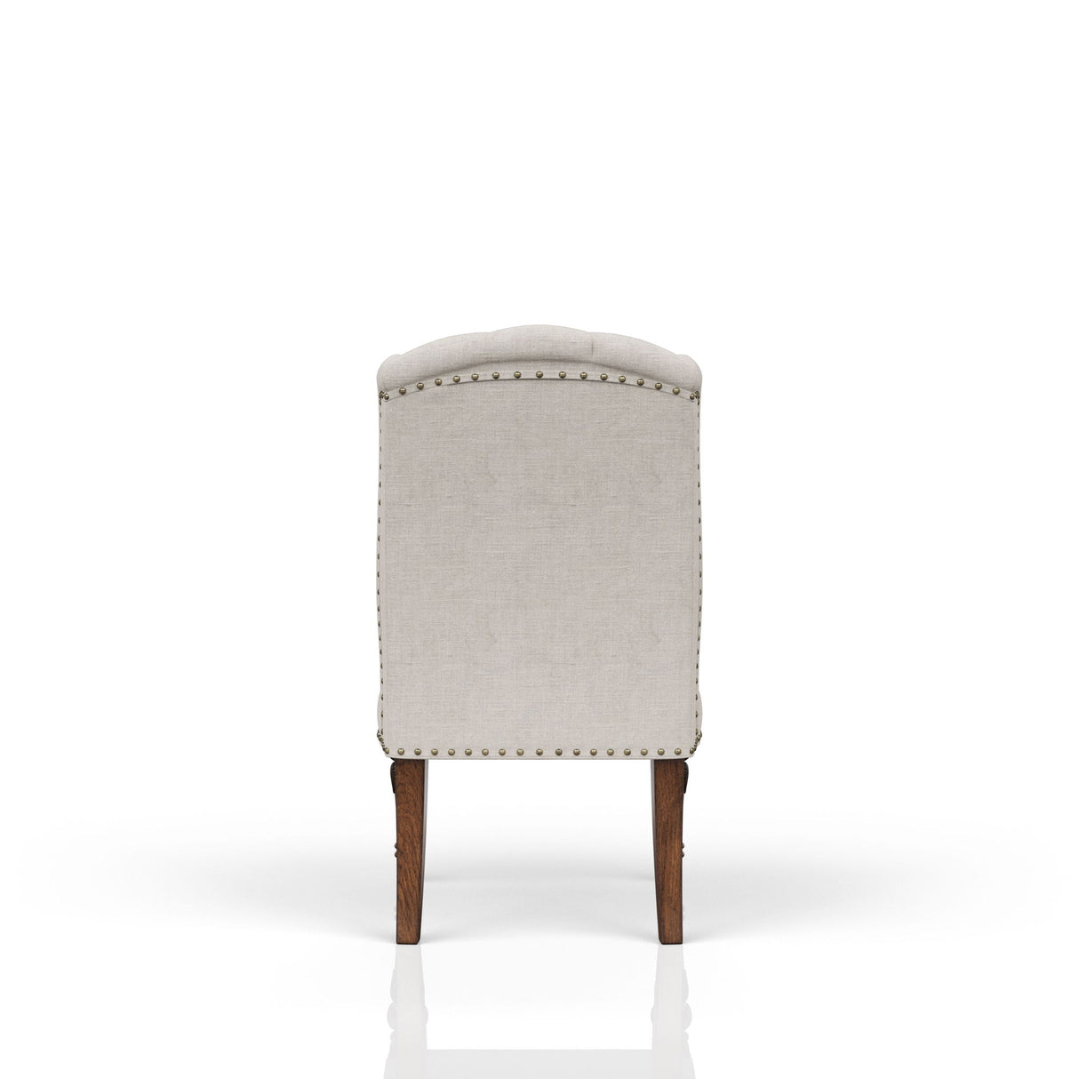 Upholstered Wing Host Chair - Light Gray