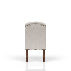 Upholstered Wing Host Chair - Light Gray