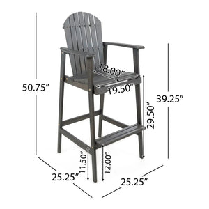 Outdoor Acacia Wood Adirondack Barstools (Set of 2) - Best Buy Furniture