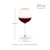 Rose Crystal Red Wine Glass Set