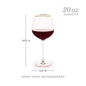 Rose Crystal Red Wine Glass Set