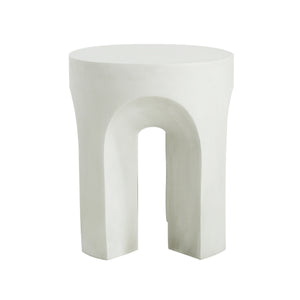 Outdoor MGO Round Top Side Table/End Table, Antique White