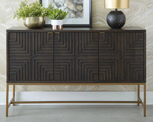Elinmore - Accent Cabinet - Brown / Gold Finish - Best Buy Furniture
