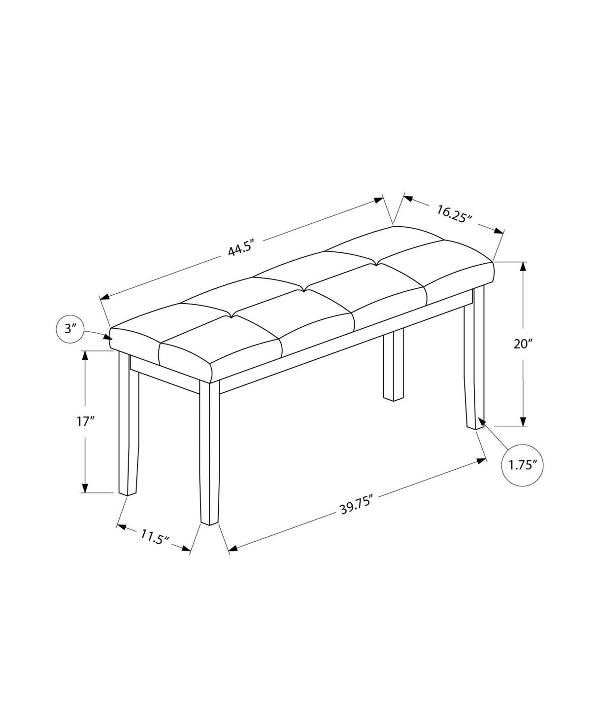 Bench, Rectangular, Hallway, Upholstered, Transitional - Cream - Best Buy Furniture