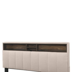 Upholstered Platform Bed With Storage Headboard, Trundle & 2 Drawers And A Set Of Sockets & USB Ports
