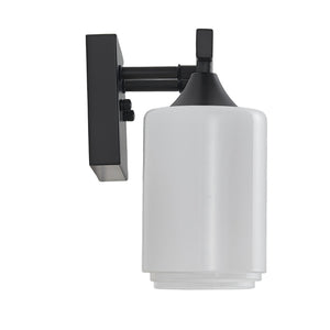 3-Light Matte Black Bathroom Vanity Light
