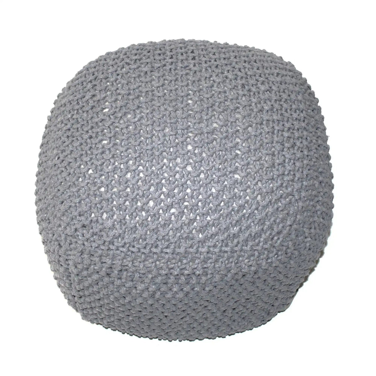Semi Rounded Pouf Cable Knitted Perfect Seating