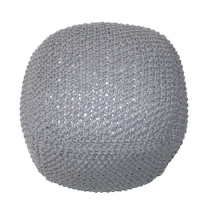 Semi Rounded Pouf, Cable Knitted, Perfect Seating
