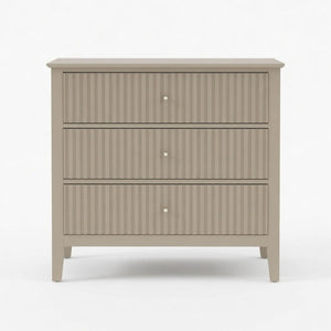 Fluted 3 Drawer Nightstand With Soft Close Slides