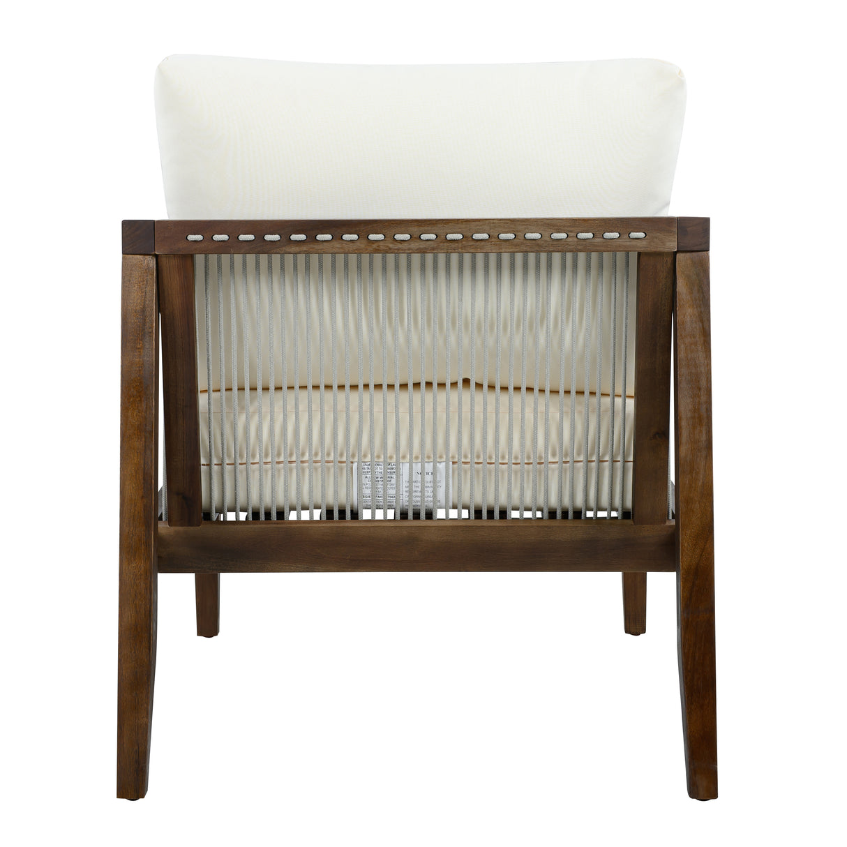 Outdoor Club Chair, Acacia Wood Frame with Rope Back, Water-Repellent
