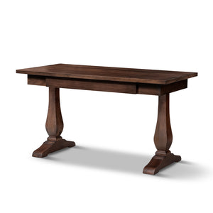 Whitmore 55-Inch Reclaimed Pine Wood Writing Desk, Java Brown