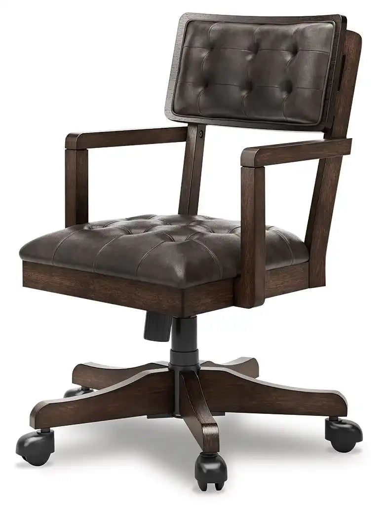 Breckington - Home Office Desk Chair - Dark Brown - Best Buy Furniture