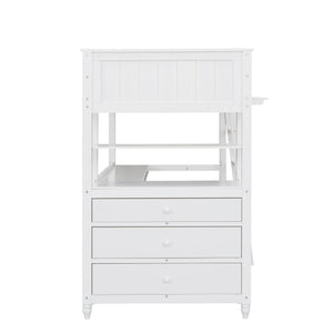 Loft Bed With Drawers With Desk And Shelves