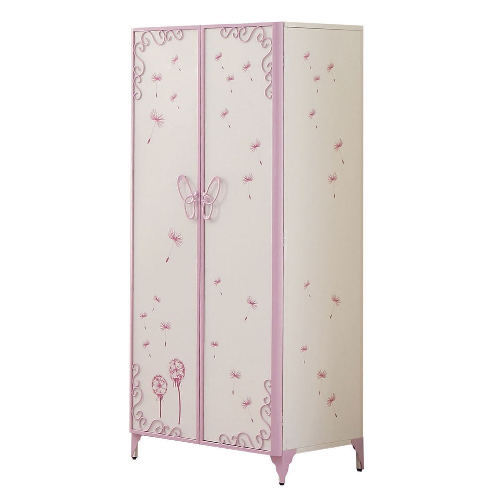 Priya II - Synthetic Leather Purple Wardrobe - Purple / White - Best Buy Furniture