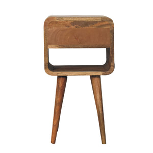 Solid Wood Mini Oak-ish Curve Lower Nightstand