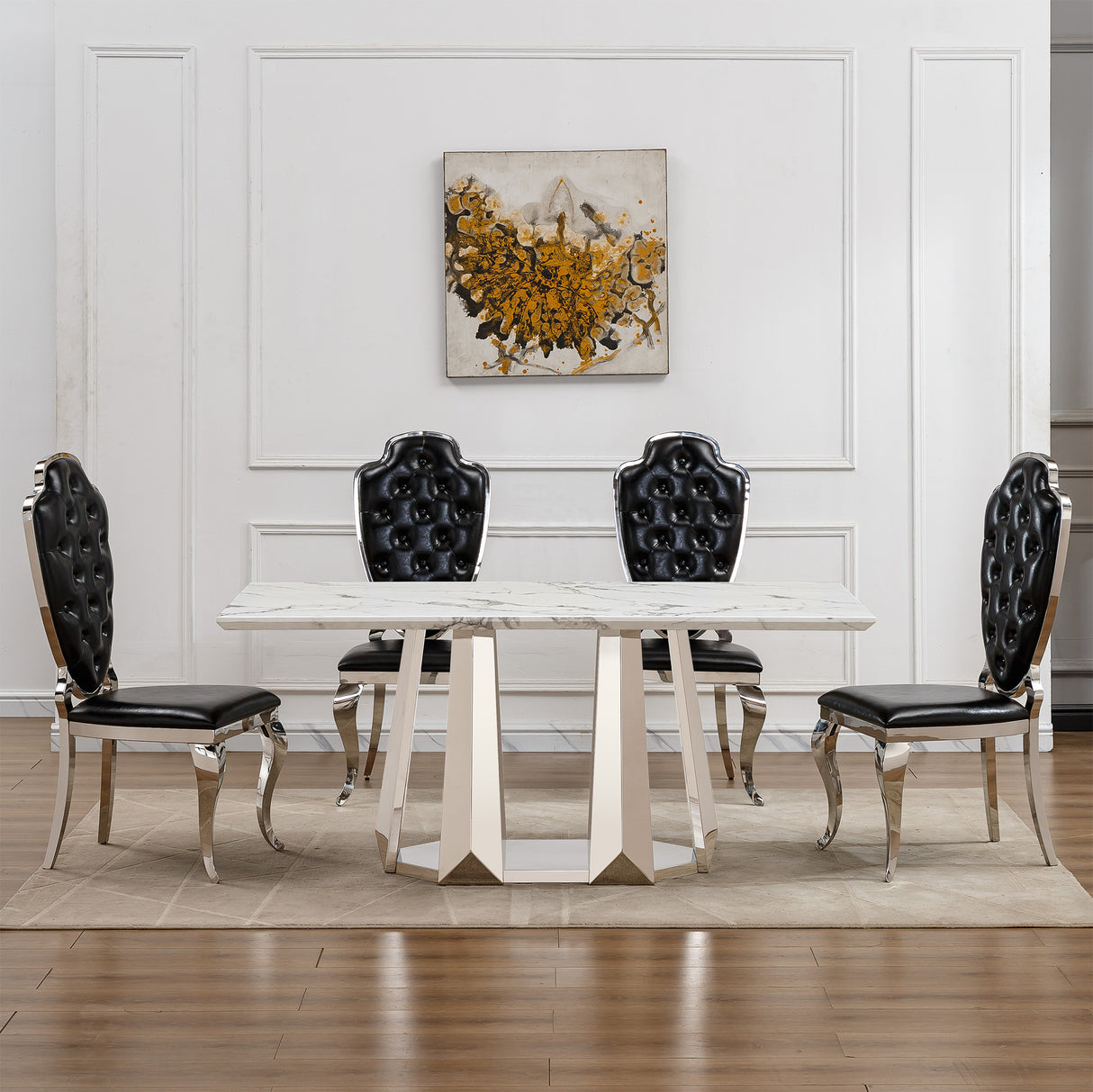 Marble Dining Table for 6 People