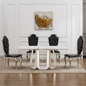 Marble Dining Table for 6 People