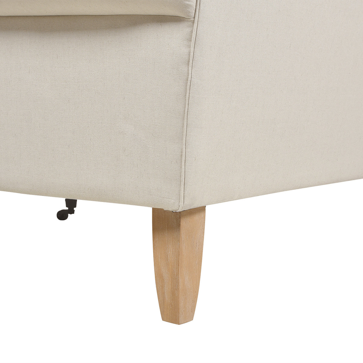 Alana 88-Inch L-Shape Reversible Sectional Sofa, Light Beige Linen