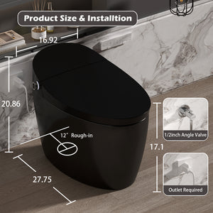 Smart Toilet with Bidet Built-In, Heated Seat, and Advanced Features