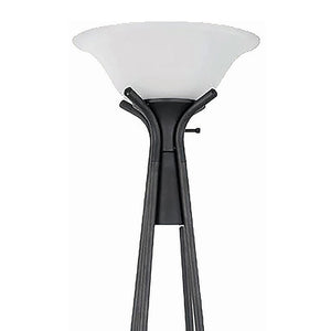 Sentinel - 3 Shelf Frosted Torchiere Floor Lamp With Shelves - Black