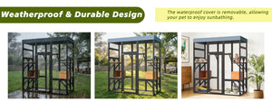 62.6" Solid Wood Pet Enclosure
