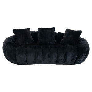 Floral-Shaped Ultra-Soft Faux Fur Two-Seater Sofa
