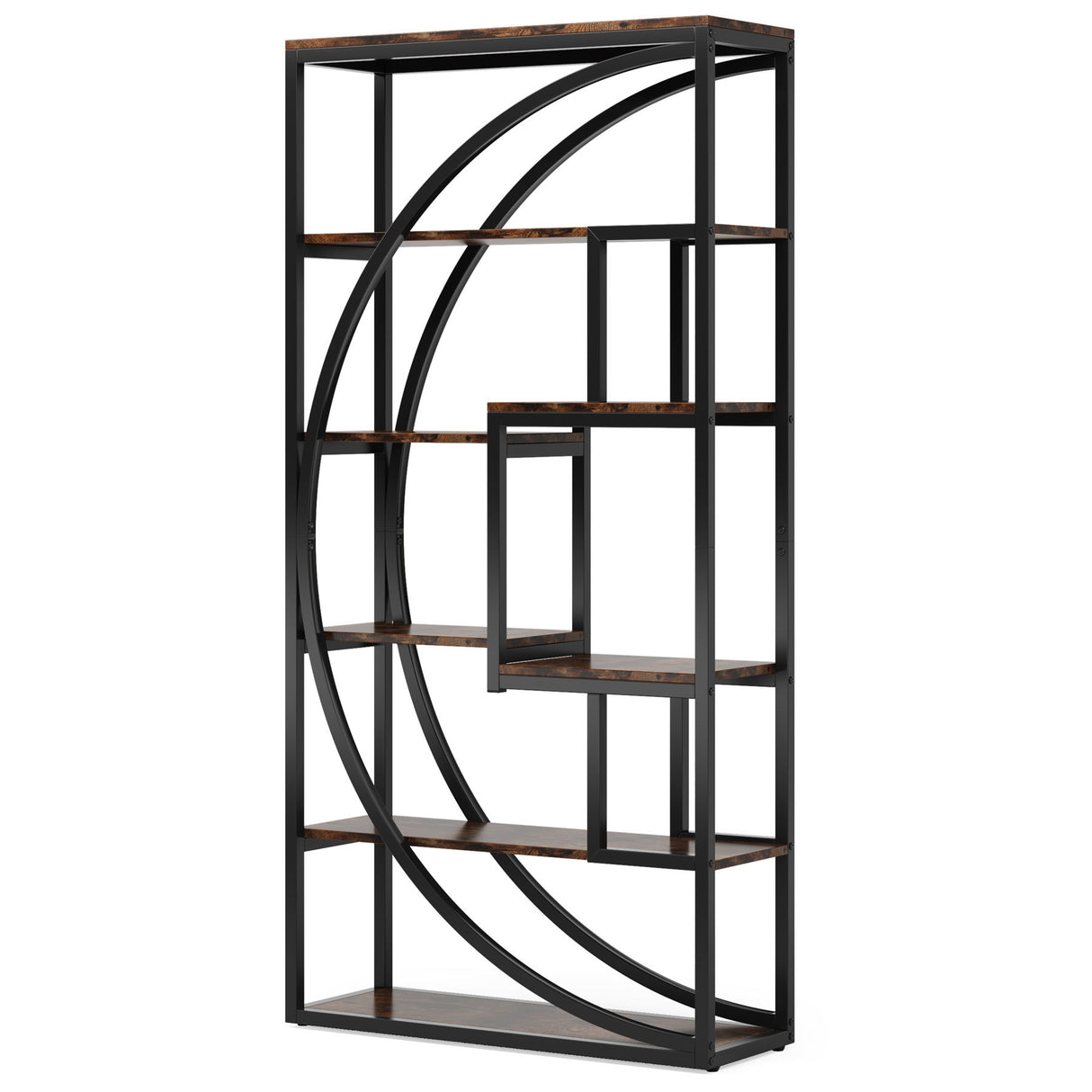 5 Tier Etagere Bookshelf With 8 Open Shelves Organizer For Living Room