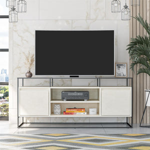 Camley Media Console TV Stand - White