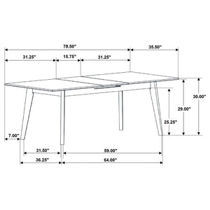 Bellingham - Dining Table With Self Storing Extension Leaf - Black Marble-Look Sintered Stone